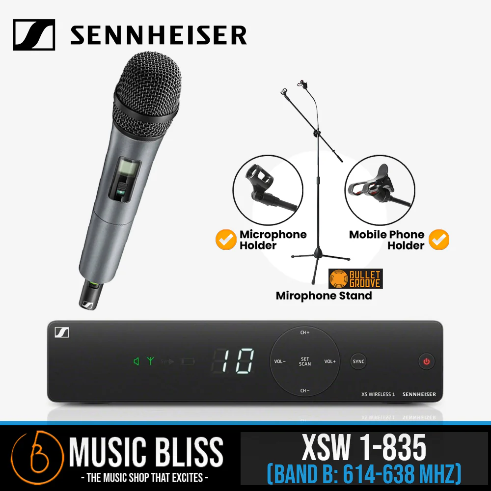 Sennheiser XSW 1-835 Wireless Handheld Microphone System with FREE Microphone Stand - Image 4