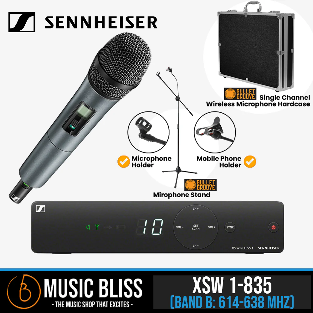 Sennheiser XSW 1-835 Wireless Handheld Microphone System with FREE Microphone Stand - Image 5