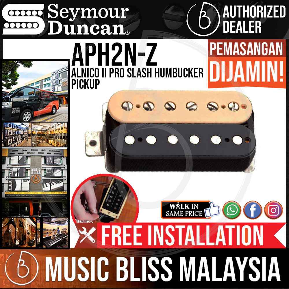 Seymour Duncan APH-2N Alnico II Pro Slash Humbucker Pickup – Zebra Neck [Free In-Store Installation]