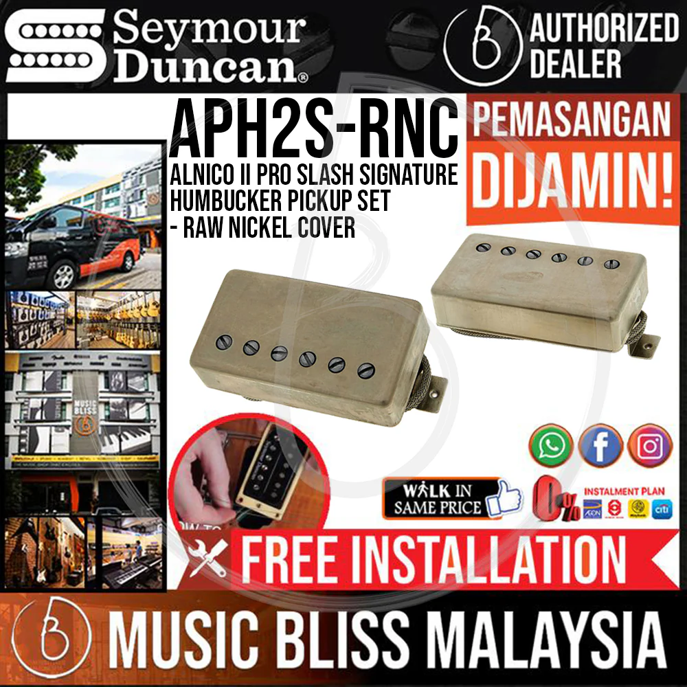 Seymour Duncan APH-2S Alnico II Pro Slash Signature Humbucker Pickup Set - Raw Nickel Cover [Free In-Store Installation]