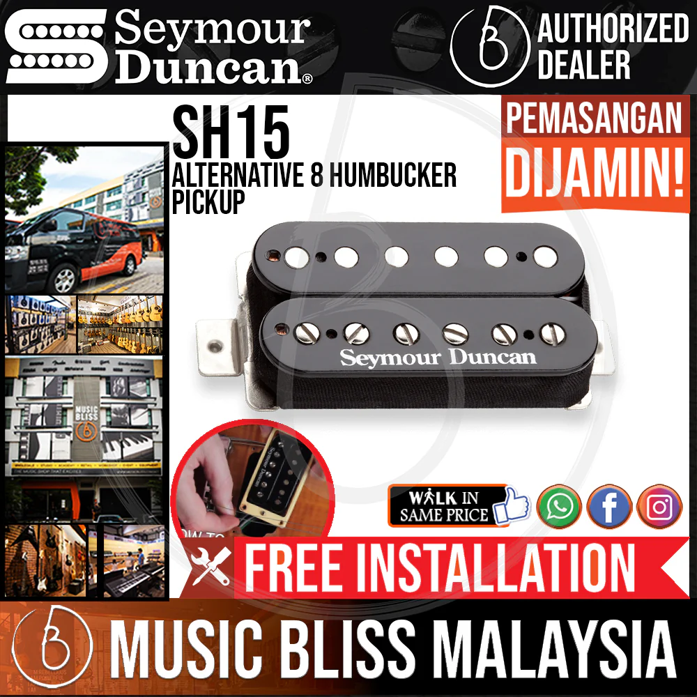 Seymour Duncan SH-15 Alternative 8 Humbucker Pickup – White Bridge [Free In-Store Installation]
