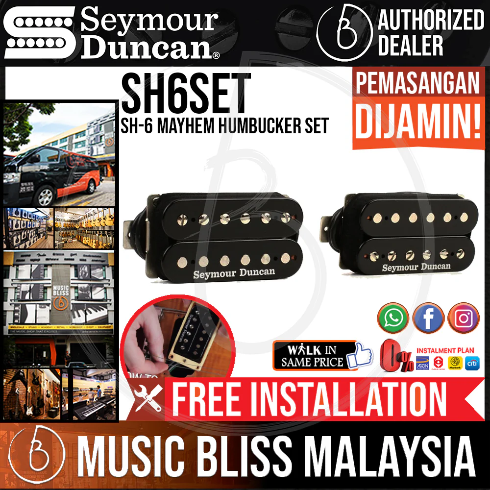 Seymour Duncan SH-6 Mayhem Humbucker Set - Black [Free In-Store Installation]