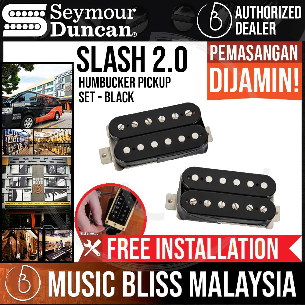 Seymour Duncan Slash 2.0 Humbucker Pickup Set - Black (Free In-Store Installation)