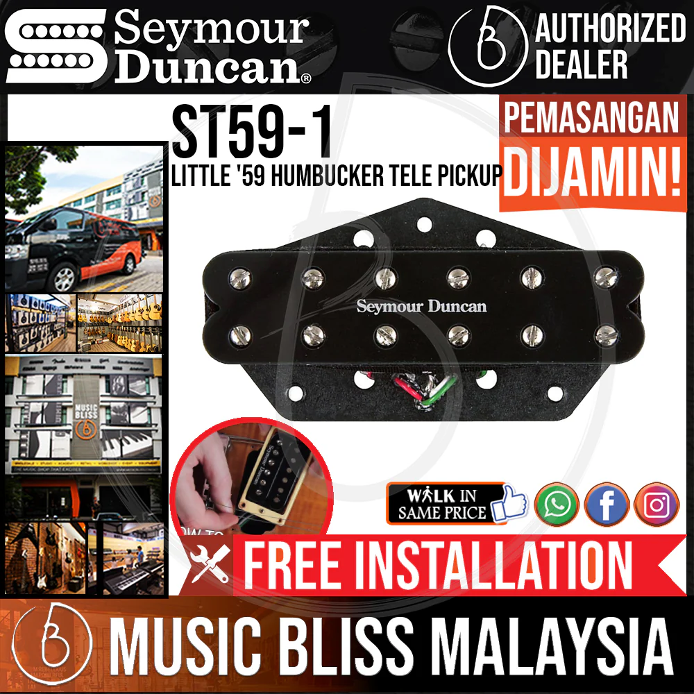 Seymour Duncan ST59-1 Little '59 Humbucker Tele Pickup - Black Bridge [Free In-Store Installation]