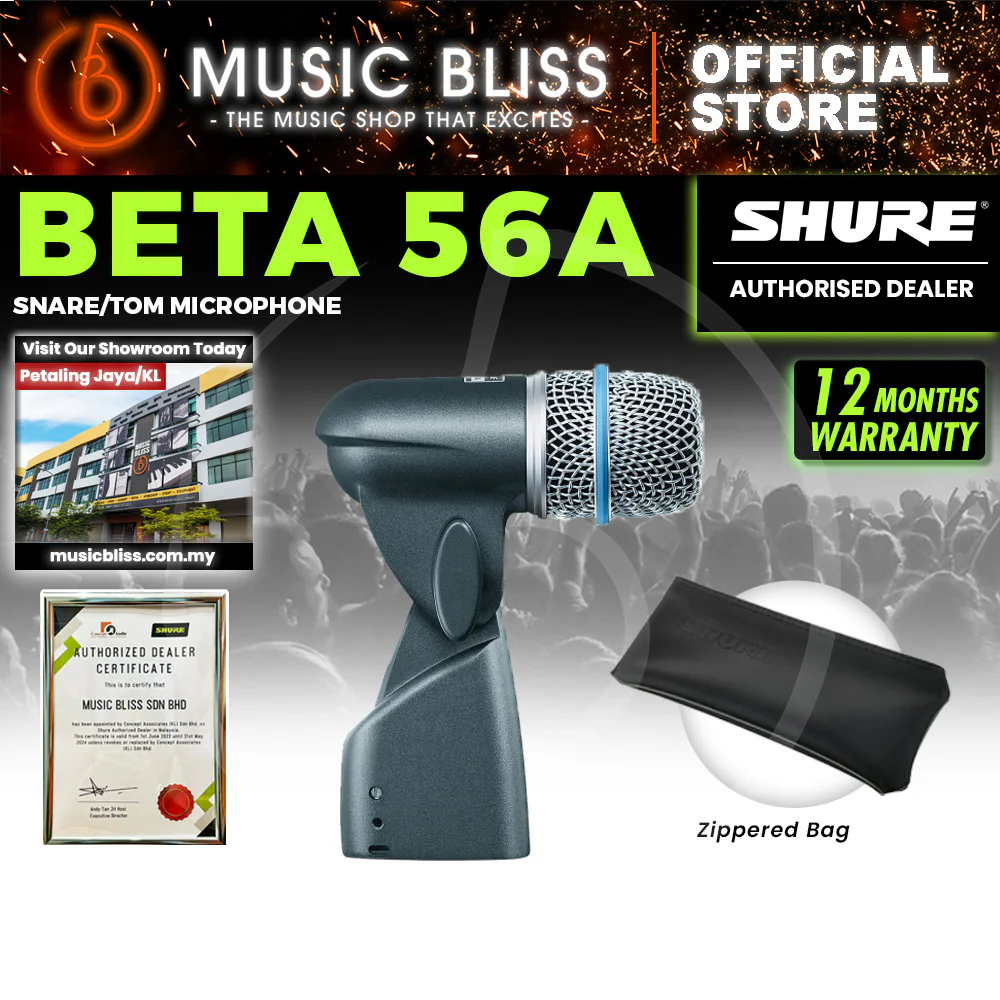 Shure BETA 56A Supercardioid Dynamic Snare / Tom Microphone