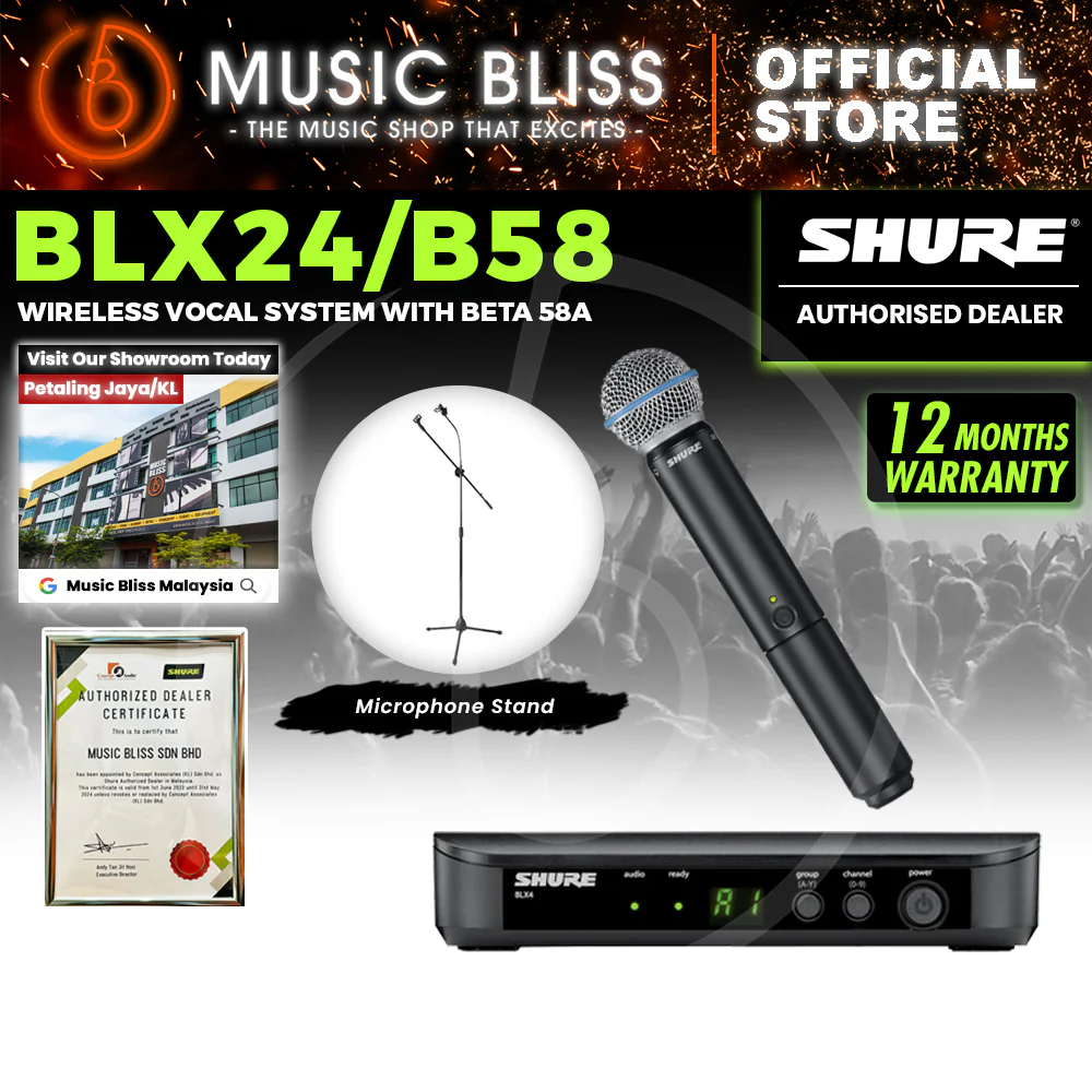 Shure BLX24/B58 Handheld Wireless System, BLX4 Receiver & BLX2/B58 Handheld Microphone - Image 2