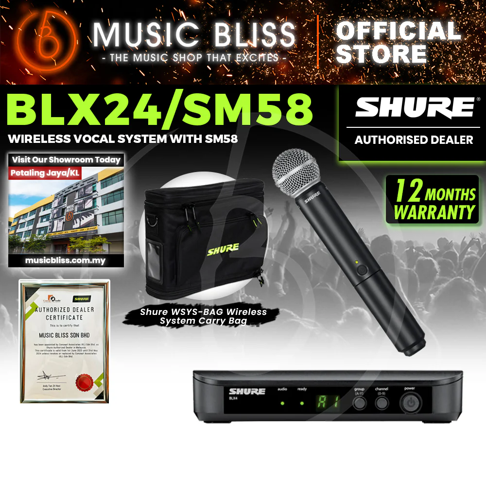 Shure BLX24/SM58 Handheld Wireless System, BLX4 Receiver & BLX2/SM58 Handheld Transmitter - Image 3