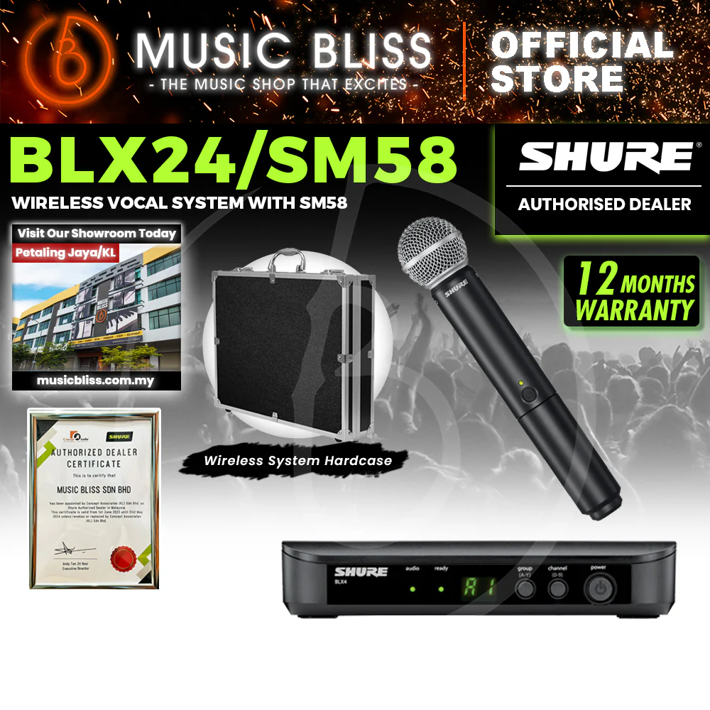 Shure BLX24/SM58 Handheld Wireless System, BLX4 Receiver & BLX2/SM58 Handheld Transmitter - Image 4