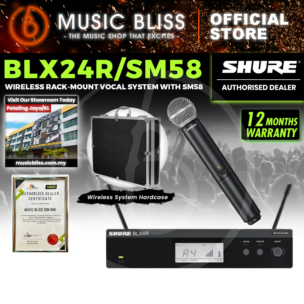 Shure BLX24R/SM58 Handheld Wireless System, BLX4R Wireless Transmitter & BLX2/SM58 Handheld Transmitter - Image 3