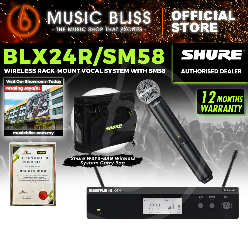 Shure BLX24R/SM58 Handheld Wireless System, BLX4R Wireless Transmitter & BLX2/SM58 Handheld Transmitter - Image 4