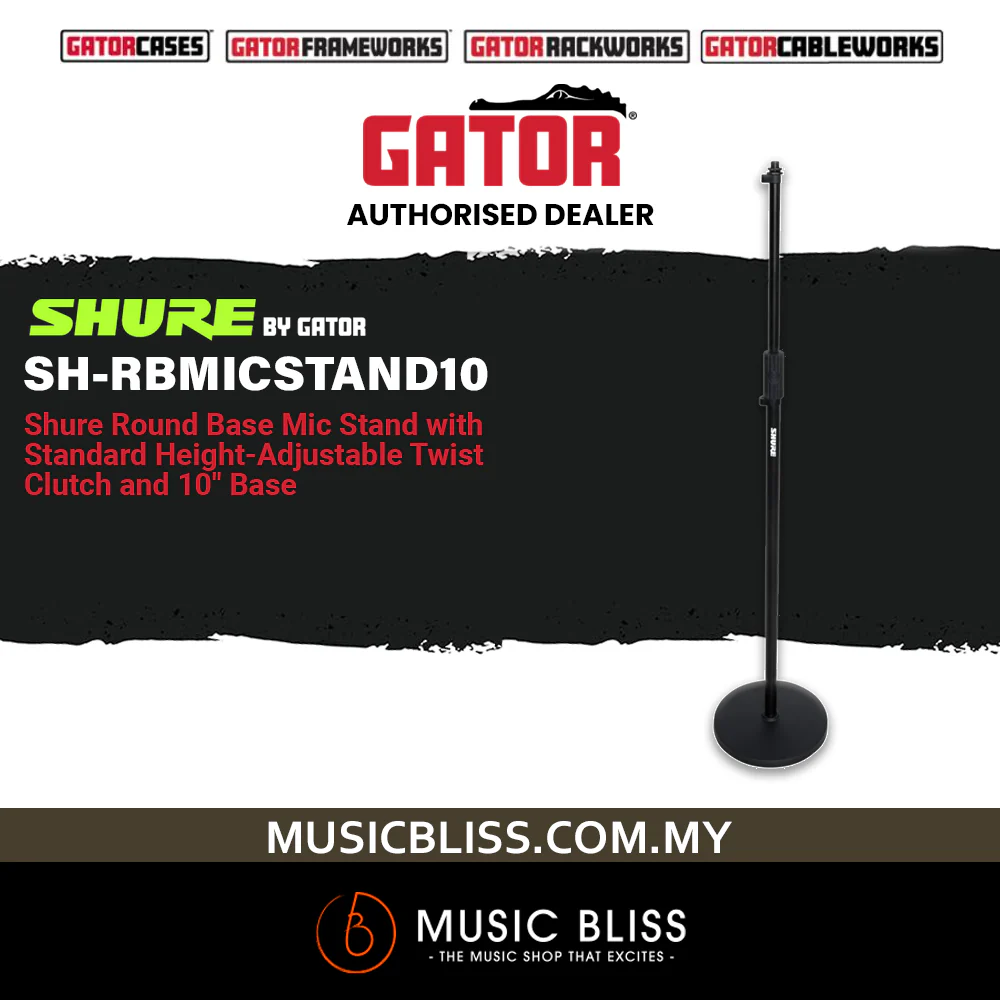 Shure by Gator SH-RBMICSTAND10 10" Round Base Mic Stand