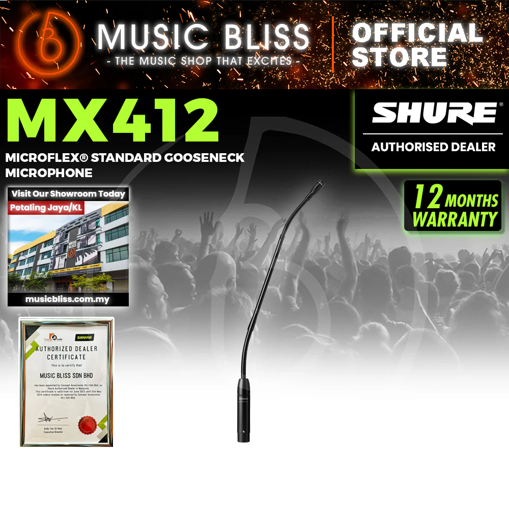 Shure MX412/S 12 inch Supercardioid Gooseneck Microphone with Preamp