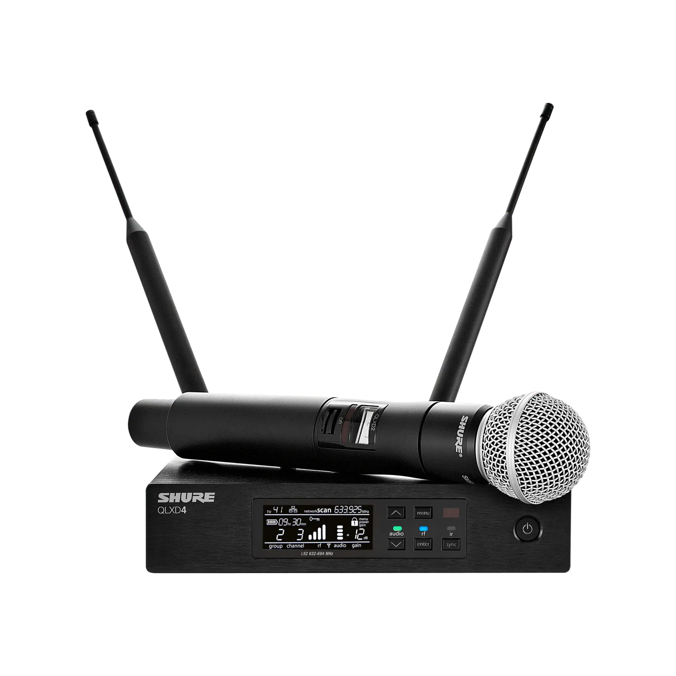 Shure QLXD24/SM58 Digital Wireless Handheld Microphone System, QLXD4 Receiver & QLXD2/SM58 Handheld Transmitter - Image 5