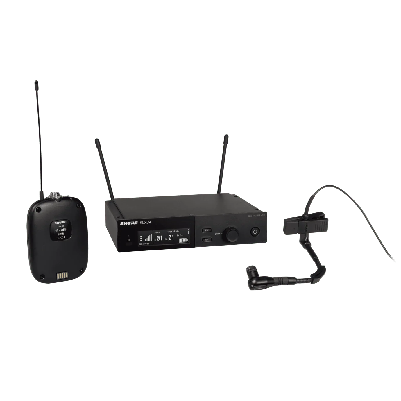 Shure SLXD14/B98H Wireless Instrument Microphone System with SLXD1 Bodypack Transmitter, Beta 98H Instrument Microphone - Image 5