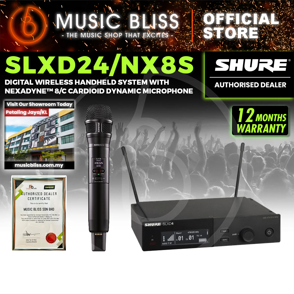 Shure SLXD24/NX8S Wireless System With Nexadyne 8/S Handheld Transmitter