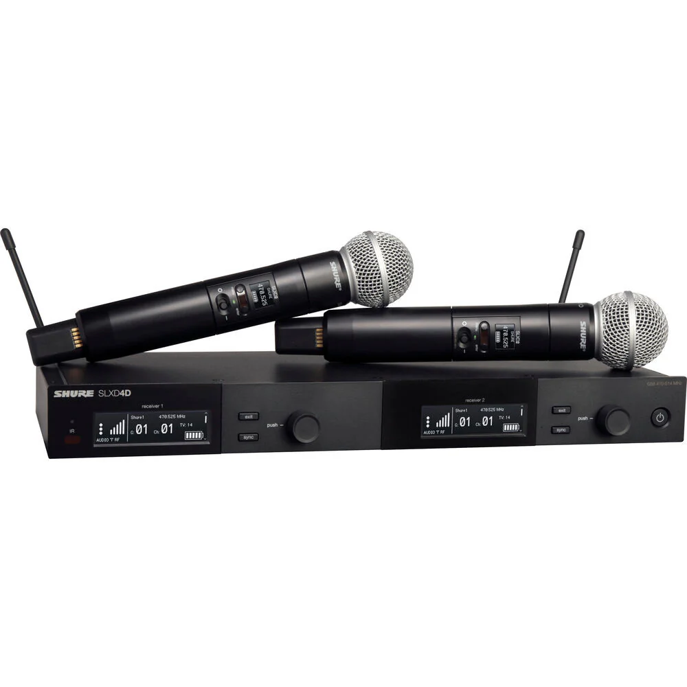 Shure SLXD24D/SM58 Digital Wireless Dual Handheld Microphone System with SM58 Handheld Transmitters - Image 4