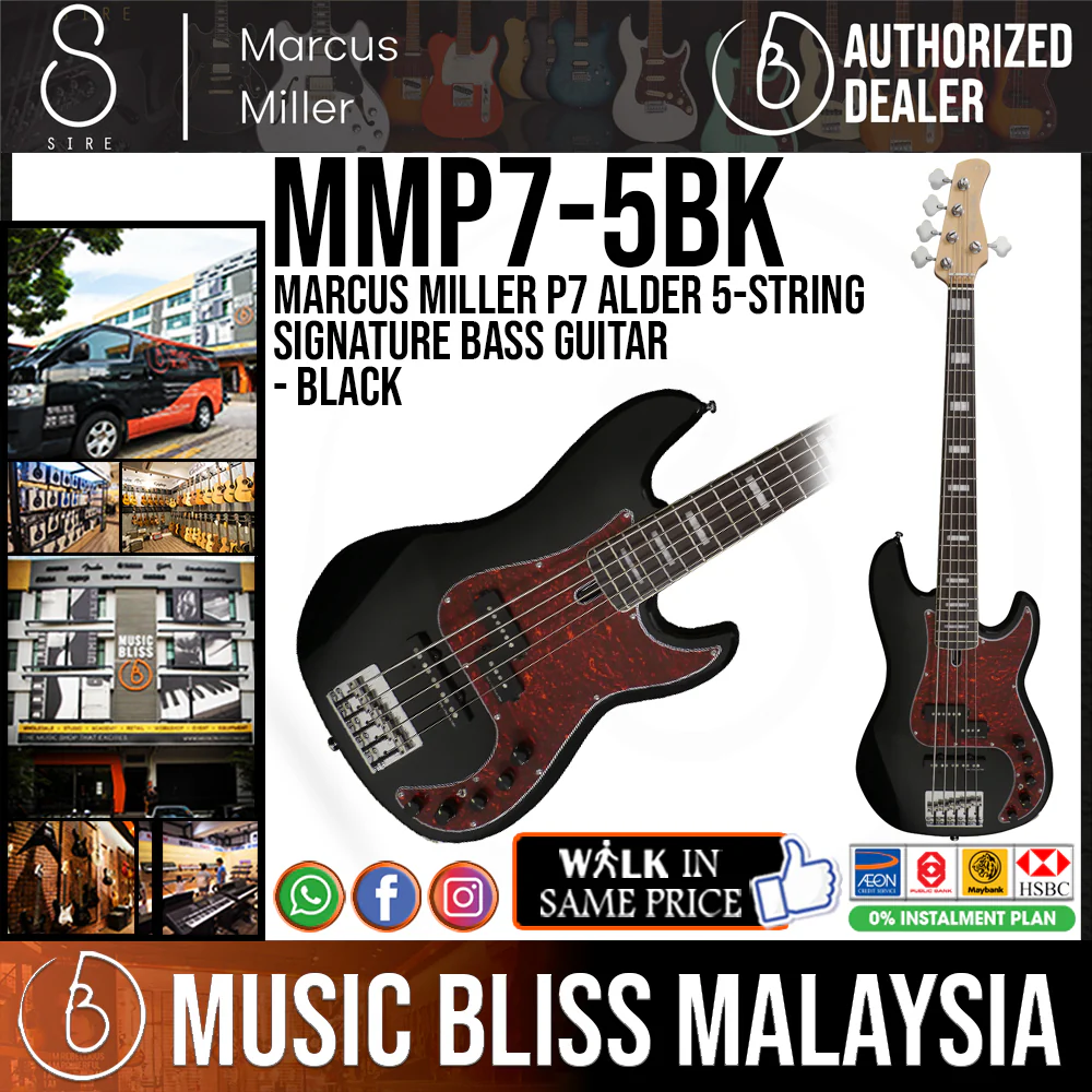 Sire (2nd Gen) Marcus Miller P7 Alder 5-String Signature Bass Guitar - Black