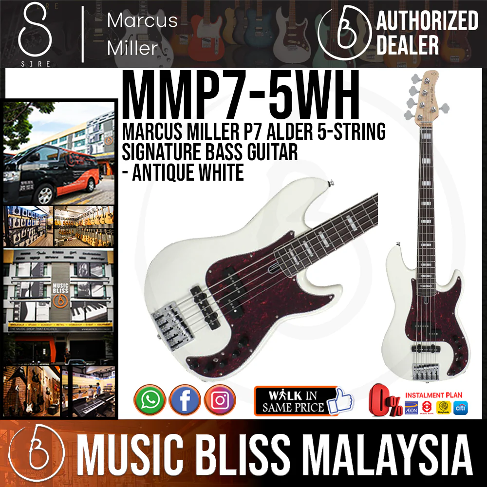 Sire (2nd Gen) Marcus Miller P7 Alder 5-String Signature Bass Guitar - Antique White