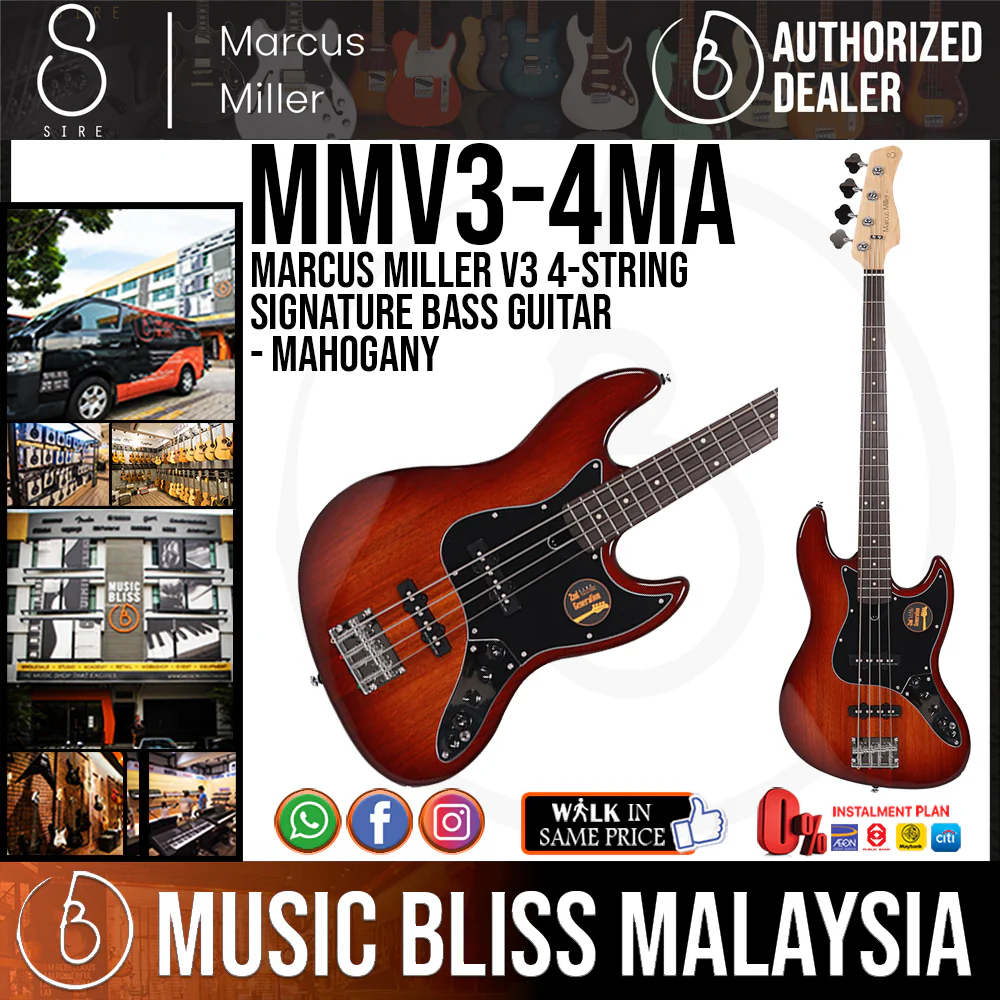 Sire (2nd Gen) Marcus Miller V3 4-String Signature Bass Guitar - Mahogany