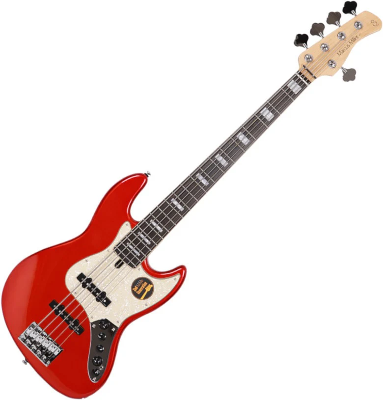 Sire (2nd Gen) Marcus Miller V7 Alder 5-String Signature Bass Guitar - Bright Metallic Red - Image 2