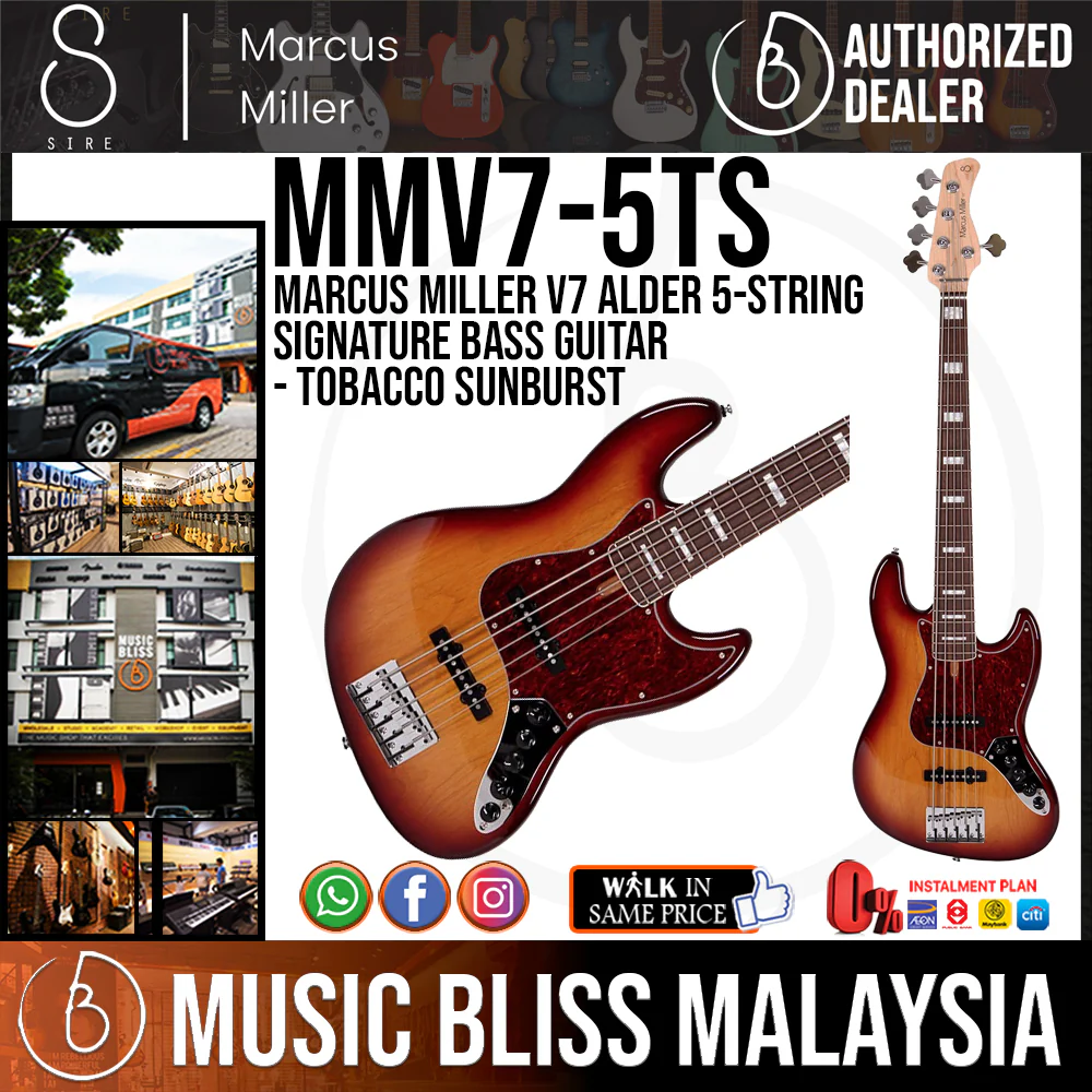 Sire (2nd Gen) Marcus Miller V7 Alder 5-String Signature Bass Guitar - Tobacco Sunburst