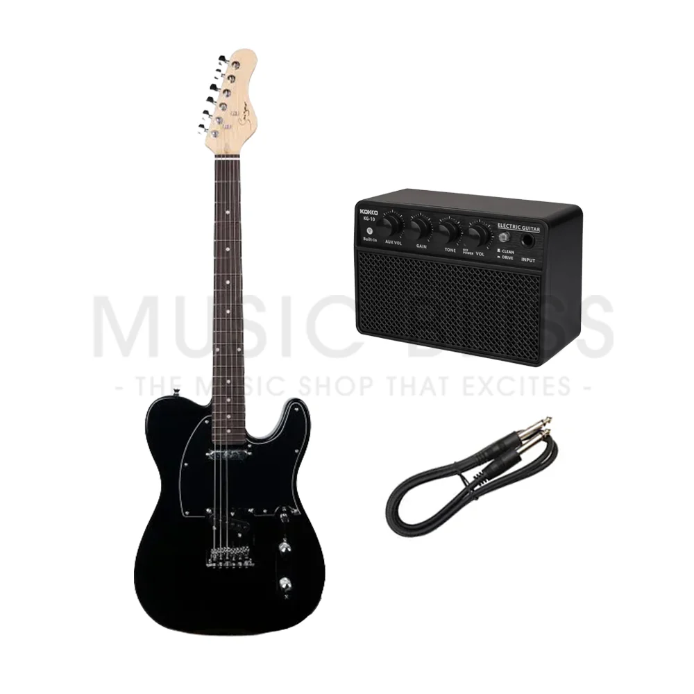 Smiger S-G17-BK Budget Beginner Electric Guitar - SS Tele Style Black for Rock Kapak - Image 2
