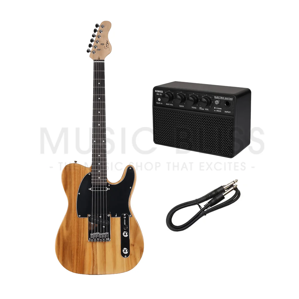 Smiger S-G17-N Budget Beginner Electric Guitar - SS Tele Style Natural for Rock Kapak - Image 2