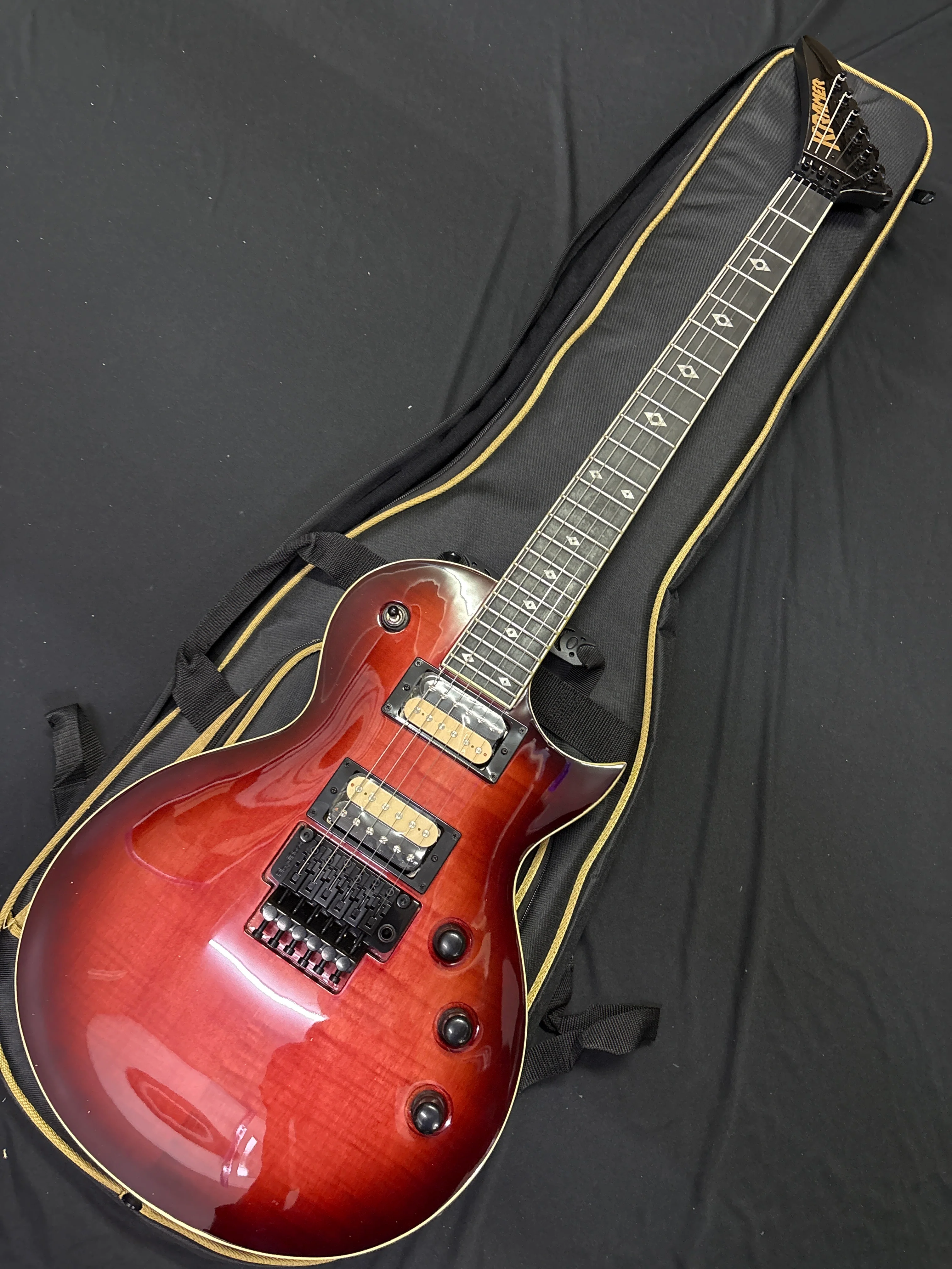 [SN 24011525993] CERTIFIED USED Kramer Assault Figured Electric Guitar with Premium Bag - Magenta Perimeter - Image 2