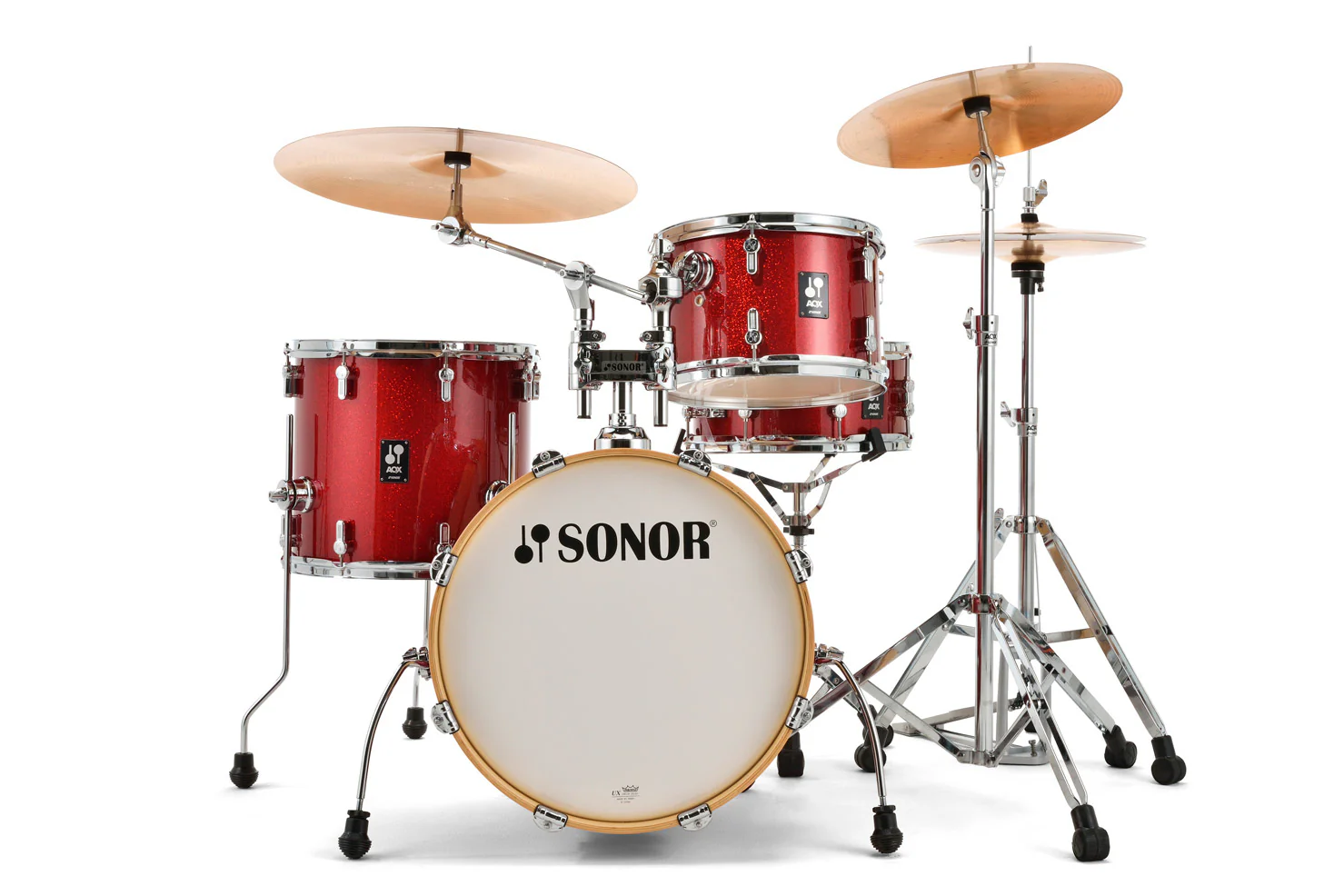 Sonor AQX Jazz 4-Piece Acoustic Drum Set - 18 Inch Bass Drum - Red Moon Sparkle - Image 11