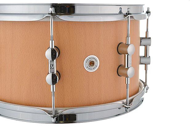 Sonor Kompressor Snare Drum, 13"x07", Beech, Power Hoops, Natural Beech Semi-Gloss - Image 3