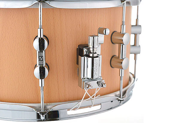 Sonor Kompressor Snare Drum, 13"x07", Beech, Power Hoops, Natural Beech Semi-Gloss - Image 5