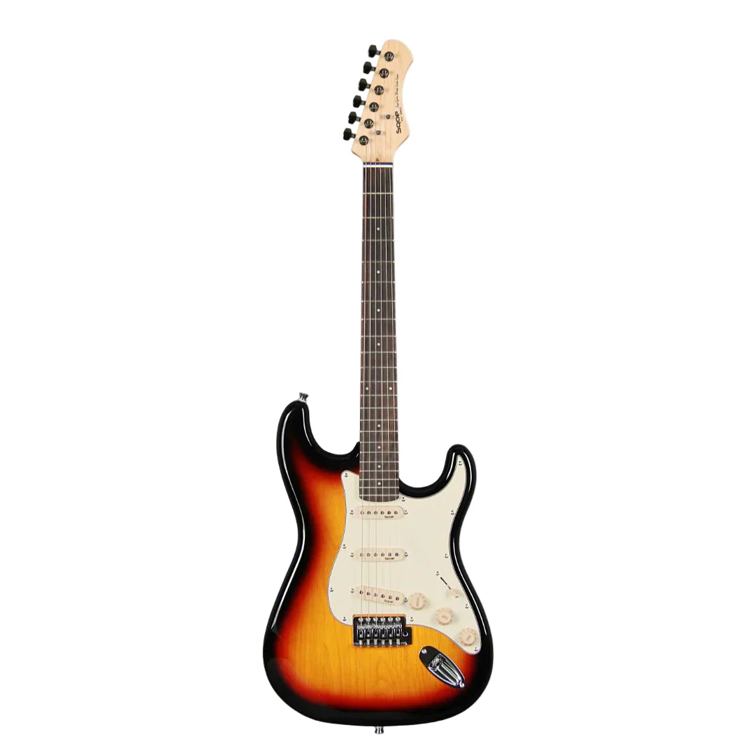 SQOE SEST200 Stratocaster Body SSS Vintage Electric Guitar - Sunburst - Image 2