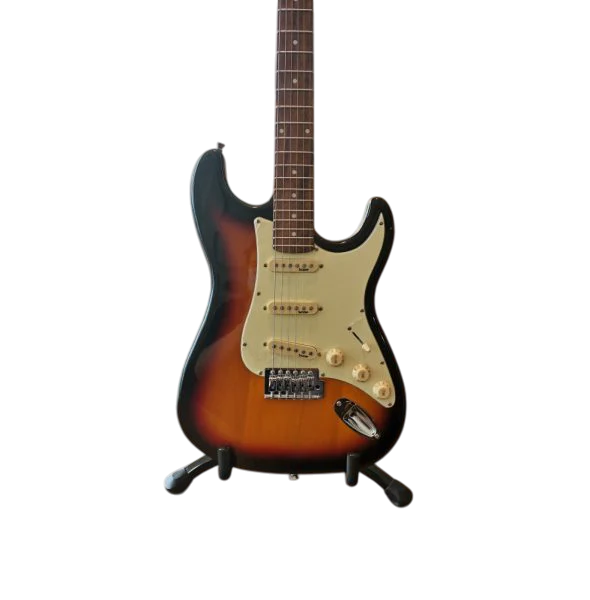 SQOE SEST200 Stratocaster Body SSS Vintage Electric Guitar - Sunburst - Image 3