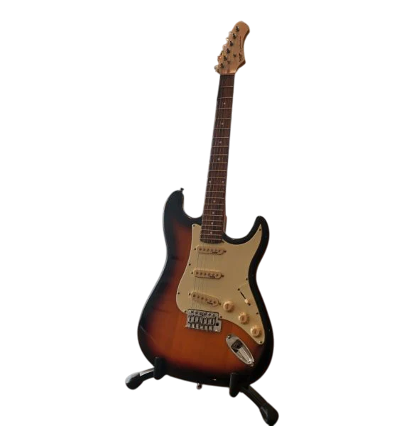 SQOE SEST200 Stratocaster Body SSS Vintage Electric Guitar - Sunburst - Image 5