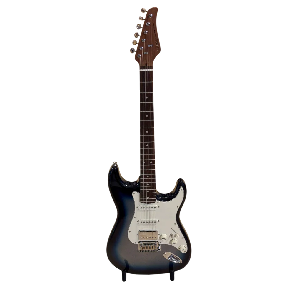 SQOE SEST700 ST Series Electric Guitar - Silver Ice Beach - Image 2