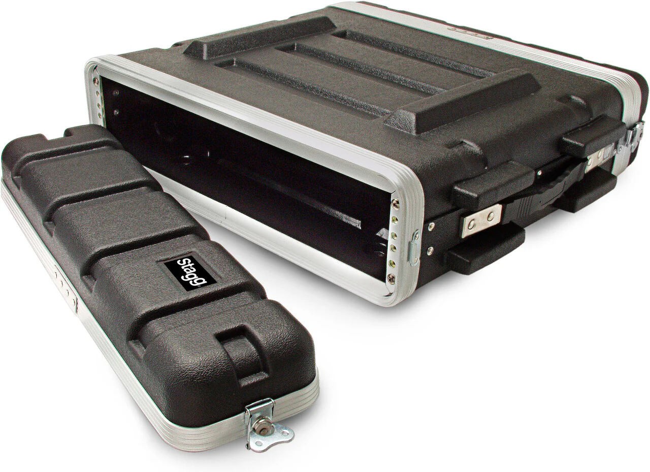 Stagg ABS-2U Flight Case Equipment Case for Wireless Mic and Accessories & Rack Effects - Image 2