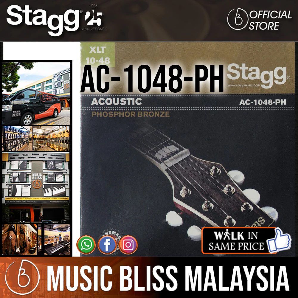 Stagg AC-1048-PH Extra Light Phosphor Bronze Acoustic Guitar Strings .010-.048