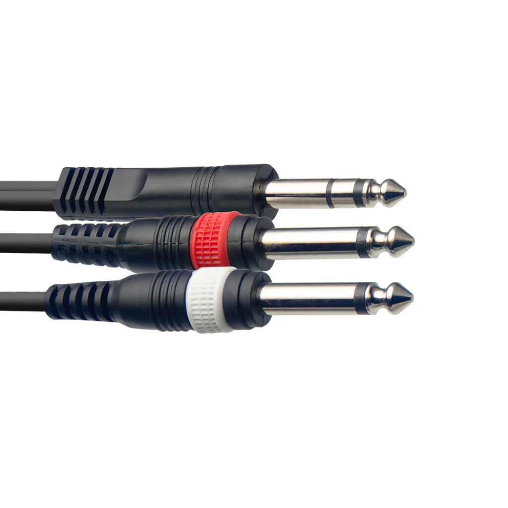 Stagg SYC1/PS2PE Y Cable, 1/4 inch TRS to 1/4 inch TS - 1 Meter - Image 2