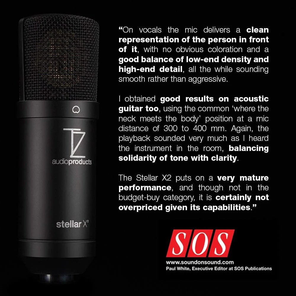 Stellar X2 Large Diaphragm Cardioid Condenser XLR Microphone - Image 3