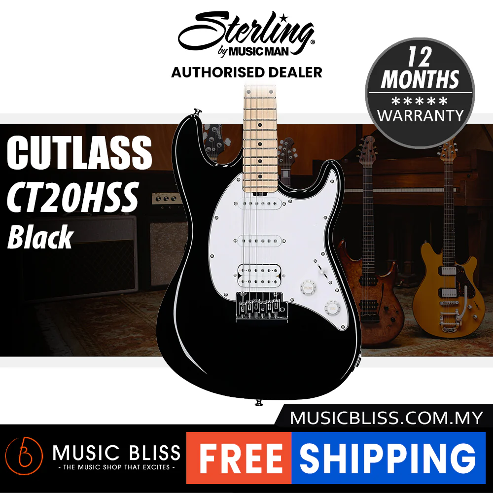 Sterling By Music Man Intro Series Cutlass CT20HSS Electric Guitar - Black
