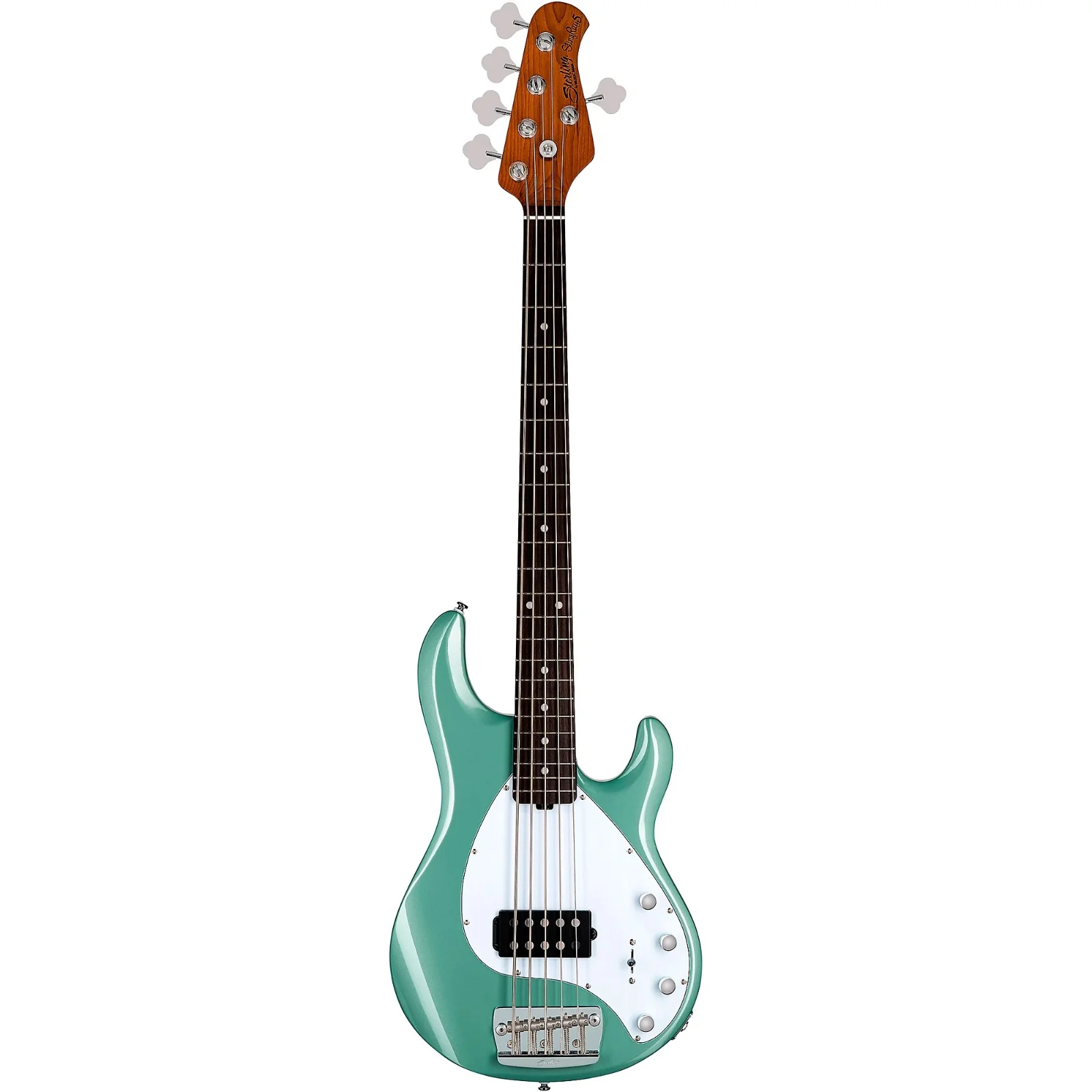 Sterling By Music Man StingRay RAY35 5-string Bass Guitar - Dorado Green - Image 3