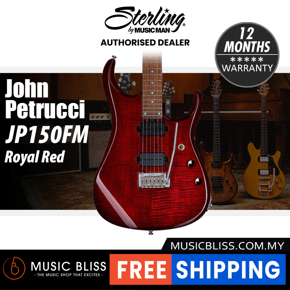 Sterling By Music Man John Petrucci Signature JP150FM Electric Guitar - Royal Red