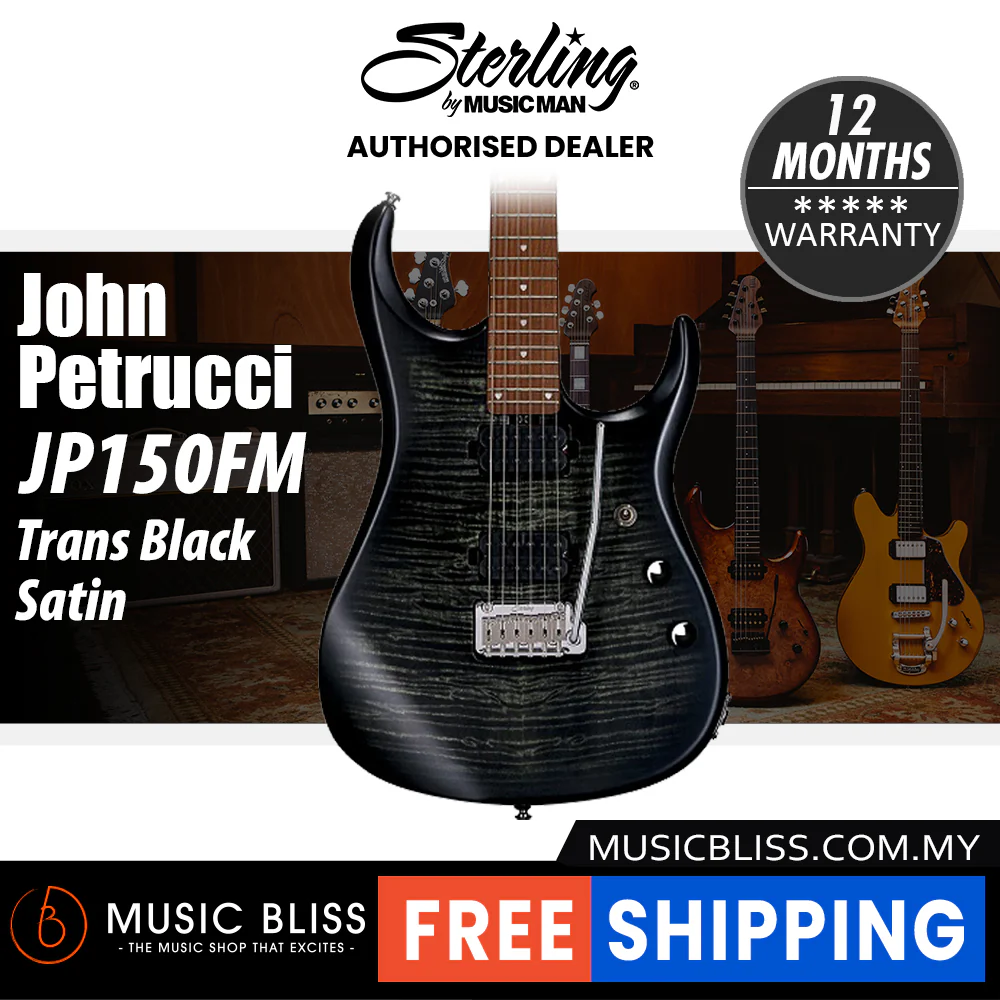 Sterling By Music Man John Petrucci Signature JP150FM Electric Guitar - Trans Black Satin