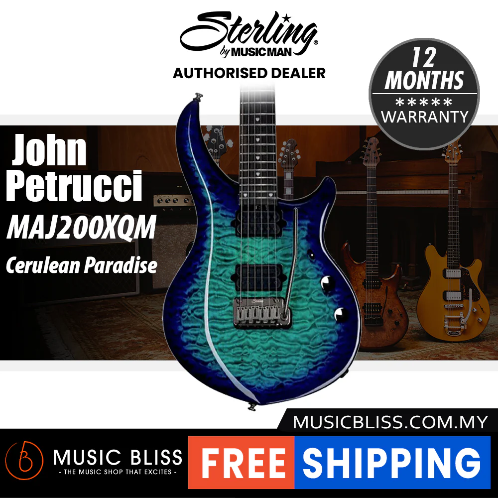 Sterling By Music Man John Petrucci Majesty MAJ200XQM Electric Guitar - Cerulean Paradise