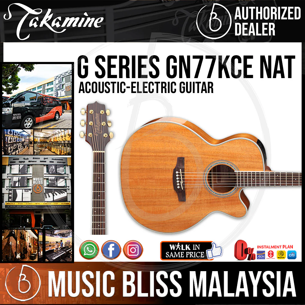 Takamine GN77KCE - Natural 6-string Acoustic-Electric Guitar with Koa Top