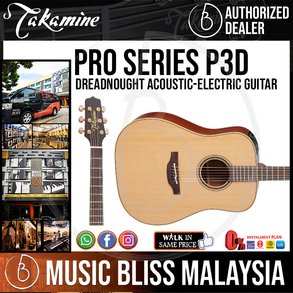 Takamine P3D - Natural Satin 6-string Acoustic-electric Guitar with Cedar Top