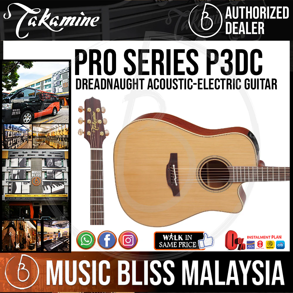 Takamine P3DC - Natural Satin 6-string Acoustic-electric Guitar with Cedar Top