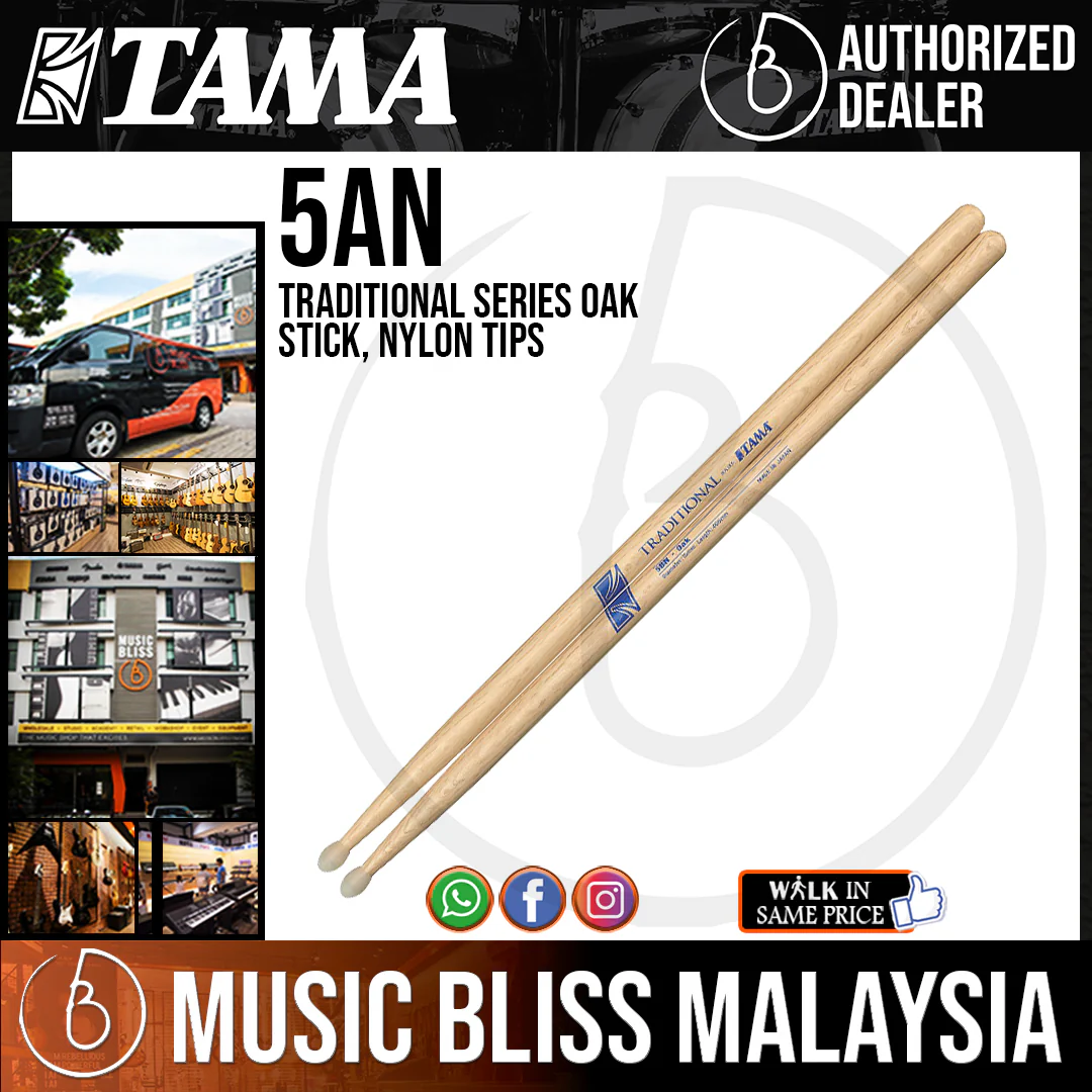 Tama 5AN Traditional Series Oak Stick, Nylon Tips