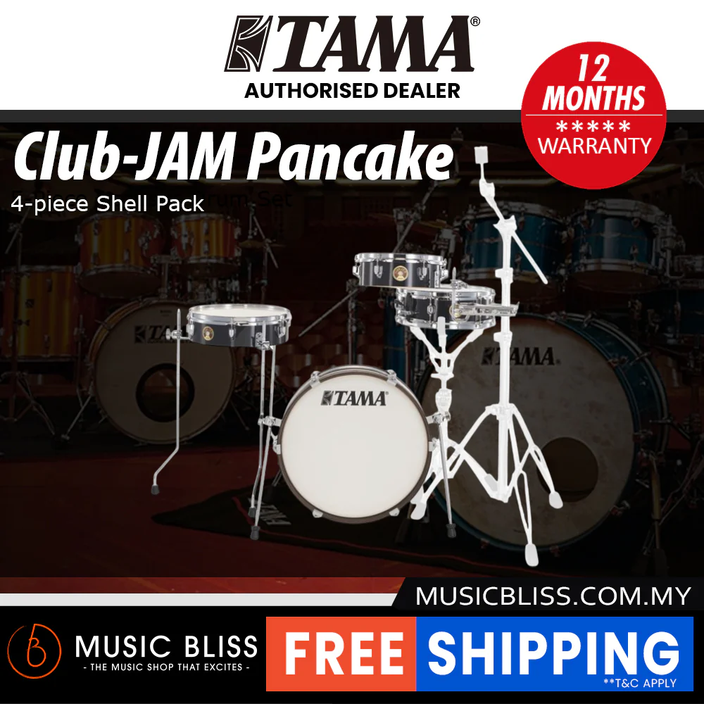 Tama LJK48P Club-JAM Pancake 4-Piece Drum Kit - Hairline Black