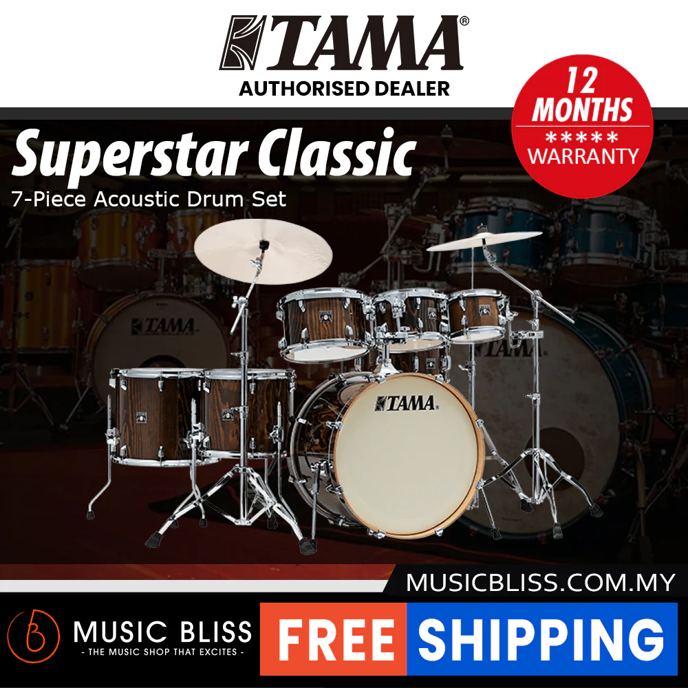 Tama Superstar Classic CL72RSP 7-Piece Drum Set with Hardware - Gloss Java Lacebark Pine - Image 2